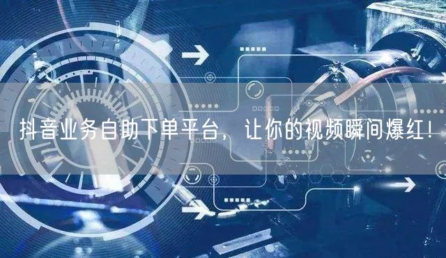 抖音业务自助下单平台,让你的视频瞬间爆红!