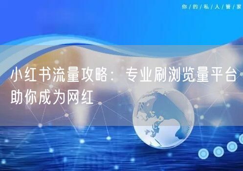 小红书流量攻略：专业刷浏览量平台助你成为网红