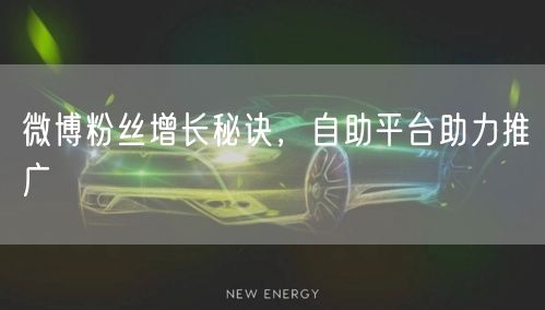 微博粉丝增长秘诀，自助平台助力推广