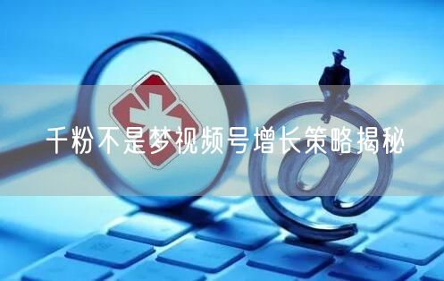 千粉不是梦视频号增长策略揭秘