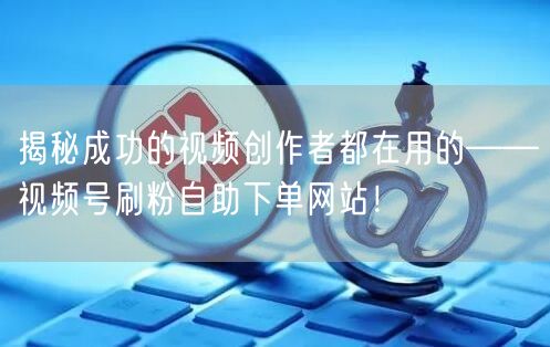 揭秘成功的视频创作者都在用的——视频号刷粉自助下单网站!