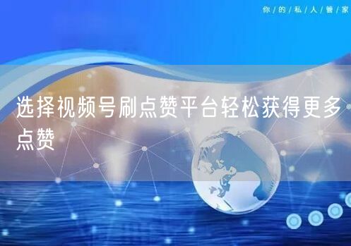 选择视频号刷点赞平台轻松获得更多点赞