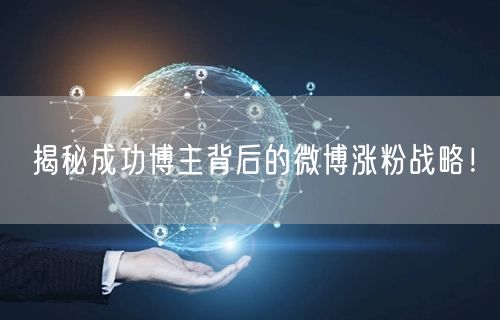 揭秘成功博主背后的微博涨粉战略！