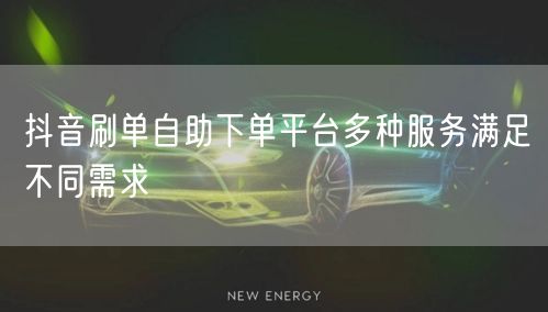 抖音刷单自助下单平台多种服务满足不同需求
