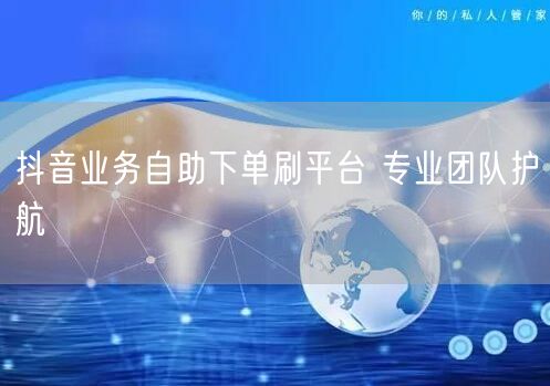 抖音业务自助下单刷平台 专业团队护航
